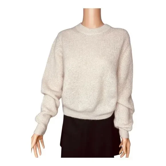 Ba&sh NWT women’s DANY Mohair sweater size 3/L/8 Beige Neutral - Picture 2 of 12